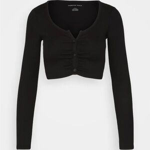 American Eagle Button Thru Cinch Cropped Sweater NWOT size M